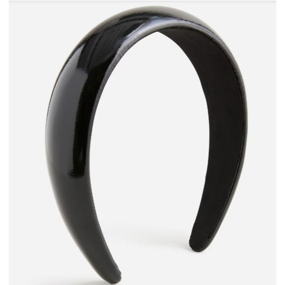 J. Crew Black Leather Puffy Headband main image 8